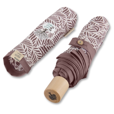 Дамски неавтоматичен чадър Perletti Green 19115, Кафяв