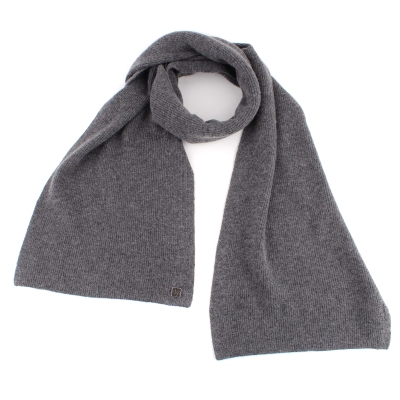 Мъжки плетен шал от вълнена смес Granadilla JG5178, 30x200 см, Сив