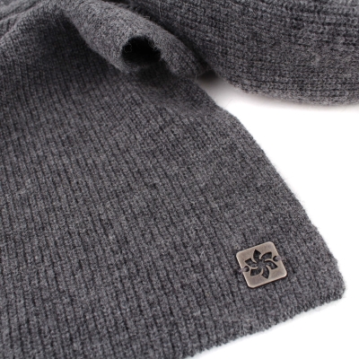 Мъжки плетен шал от вълнена смес Granadilla JG5178, 30x200 см, Сив