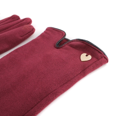 Дамски ръкавици от плат HatYou GL1204, Бургунди