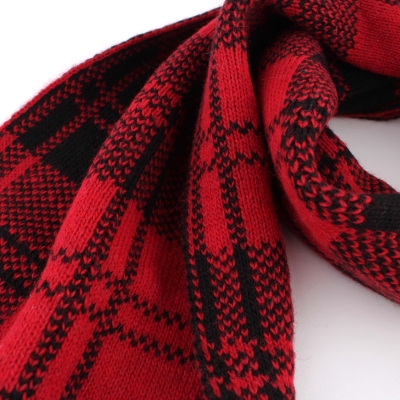 Комплект мъжки шал и шапка  Granadilla  JG5299/JG5300, Червен/Черен