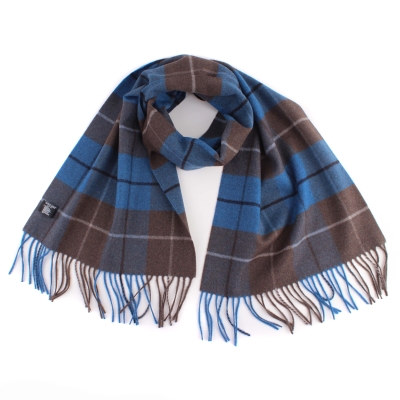 Вълнен шал Ma.Al.Bi. MAB105 127/3, 37x180 см, Син/Кафяв