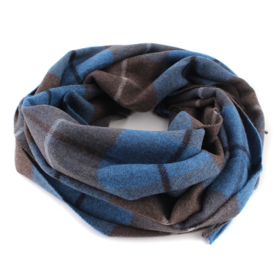 Вълнен шал Ma.Al.Bi. MAB105 127/3, 37x180 см, Син/Кафяв