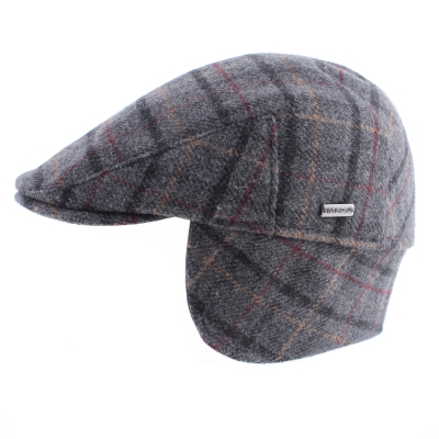 Мъжки вълнен каскет с наушник HatYou CP4077, Сиво каре