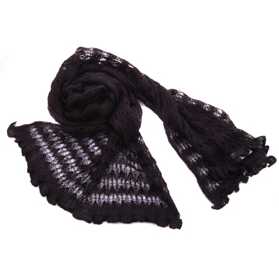 Дамски плетен шал Pulcra Consuelo, Черен