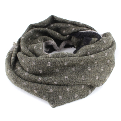 Зимен шал Pulcra Umberto, 52х190 см, Зелен/Бежов