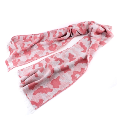 Дамски зимен шал Pulcra Umberto, 58х190 см, Розов/Камуфлаж