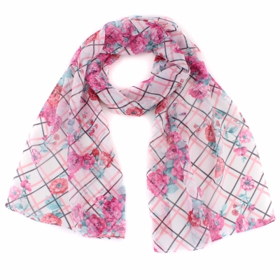 Дамски шал HatYou SE0249-26, Розови цветя