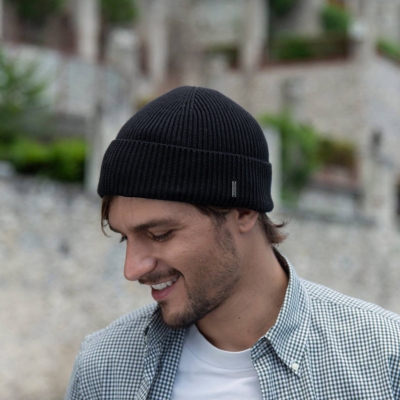 Men's Knitted Cotton Hat HatYou CTM2053, Black