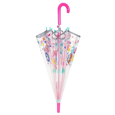 Kid's umbrella Perletti CoolKids Girl Power 15608, Transparent