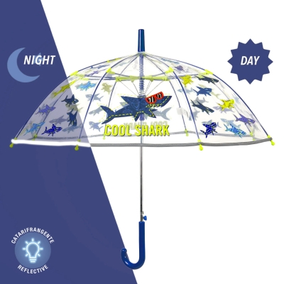 Kid's umbrella Perletti CoolKids Cool Shark 15609, Transparent