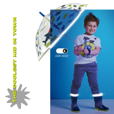 Kid's umbrella Perletti CoolKids Cool Shark 15609, Transparent