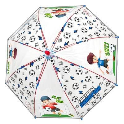 Kid's manual  umbrella Perletti CoolKids Football Champion 15613, Transparent