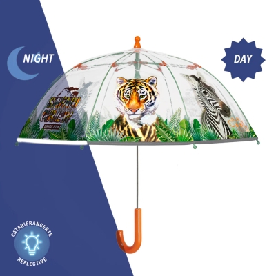 Kids' manual  umbrella Perletti CoolKids Safari 15619, Transparent