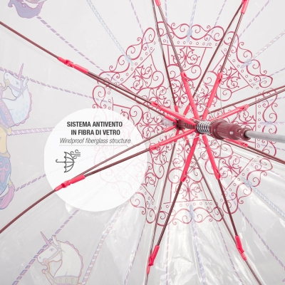 Kids' umbrella Perletti CoolKids Carousel 15629, Transparent