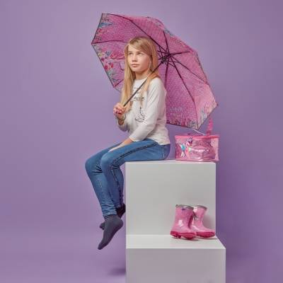 Kids' folding umbrella Perletti CoolKids Unicorn 15624, Purple