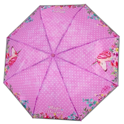 Kids' folding umbrella Perletti CoolKids Unicorn 15624, Purple