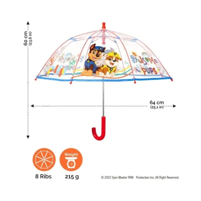 Кids' Transparent Umbrella Perletti Paw Patrol 75151