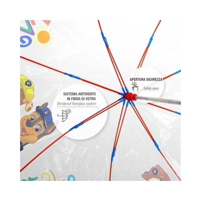 Кids' Transparent Umbrella Perletti Paw Patrol 75151