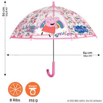 Кids' Transparent Umbrella Perletti Kids Peppa Pig 75107