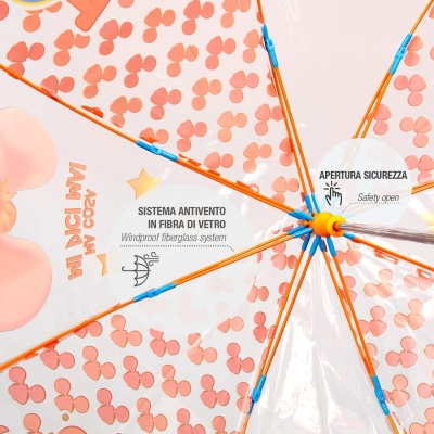 Кids' Transparent Umbrella Perletti Topo Gigio 75050 