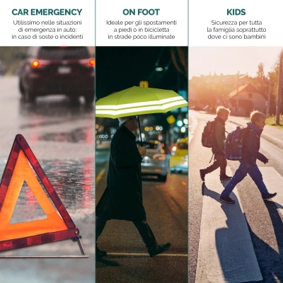 Автоматичен светлоотразителен Open-Close чадър Perletti Technology 21739, Жълт