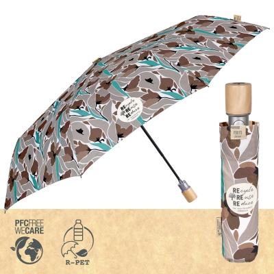 Дамски автоматичен чадър Perletti Green 19144, Акварел