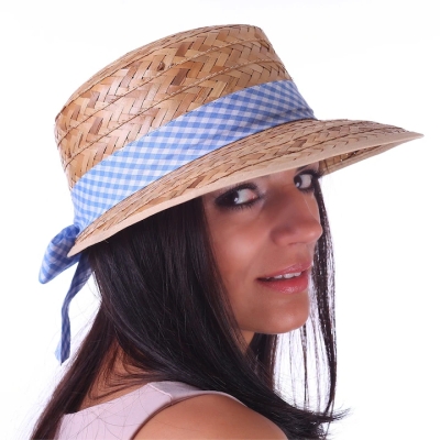 Ladies' Straw Hat HatYou CEP042, Light blue square