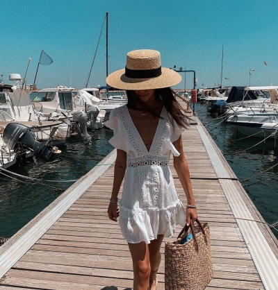 Ladies' straw hat Fratelli Mazzanti FM 7630, Natural