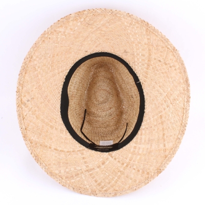 Raffia Fedora Summer Hat Fratelli Mazzanti FM 8681, Natural/Blue Ribbon