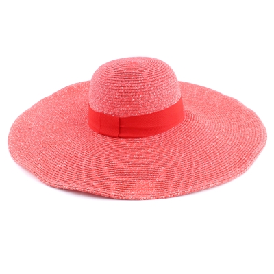 Extra Wide Brim Summer Hat Fratelli Mazzanti FM7296, Coral