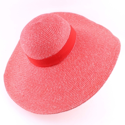 Extra Wide Brim Summer Hat Fratelli Mazzanti FM7296, Coral
