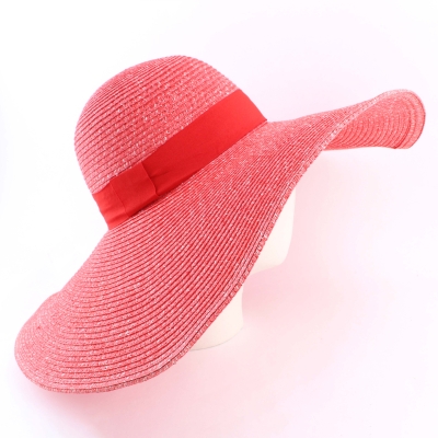 Extra Wide Brim Summer Hat Fratelli Mazzanti FM7296, Coral