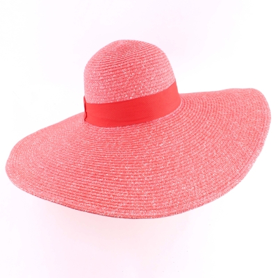 Extra Wide Brim Summer Hat Fratelli Mazzanti FM7296, Coral