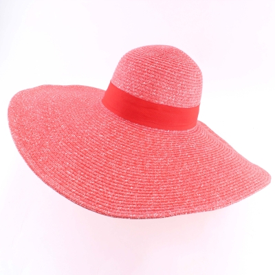 Extra Wide Brim Summer Hat Fratelli Mazzanti FM7296, Coral