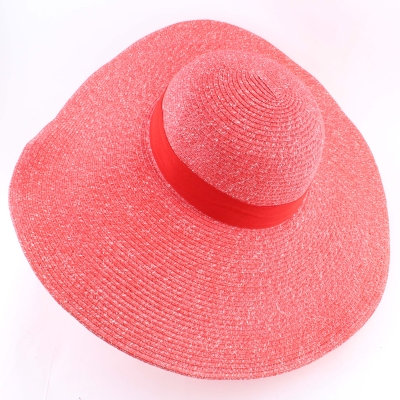 Extra Wide Brim Summer Hat Fratelli Mazzanti FM7296, Coral