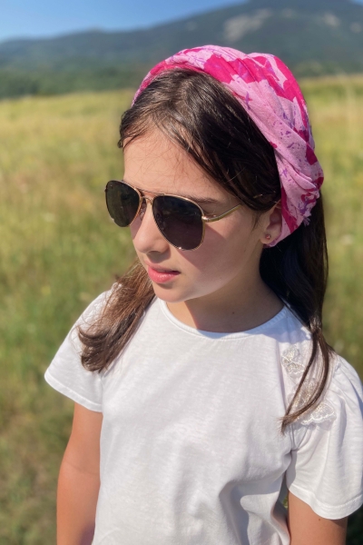 Детски памучен шал HatYou SE0661, 50х160 см, Розов