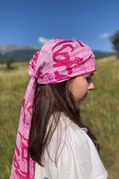 Детски памучен шал HatYou SE0661, 50х160 см, Розов