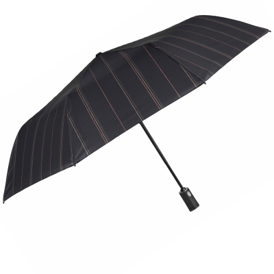 Мъжки автоматичен Open-Close чадър Perletti Time 26397, Тъмносив/райе