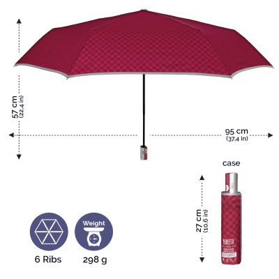Ladies' flat automatic Open-Close umbrella Perletti Technology 21725