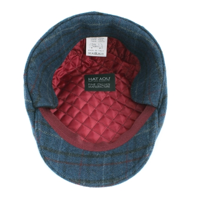 Мъжки вълнен каскет с наушник HatYou CP4077, Синьо каре