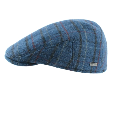 Мъжки вълнен каскет с наушник HatYou CP4077, Синьо каре