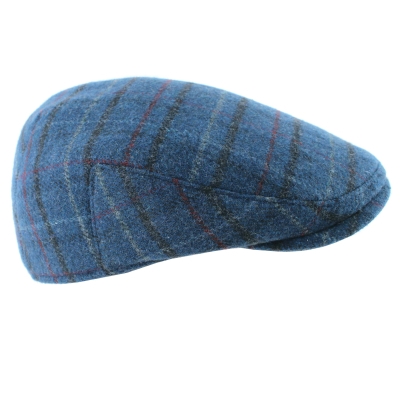 Мъжки вълнен каскет с наушник HatYou CP4077, Синьо каре