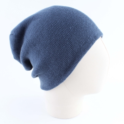 4-in-1 double-faced winter knitted hat MESS CP2355, Blue/ Greyish Brown