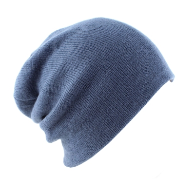 4-in-1 double-faced winter knitted hat MESS CP2355, Blue/ Greyish Brown