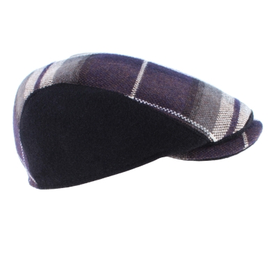 Мъжки зимен каскет HatYou CP3860, Черен/Лилаво каре