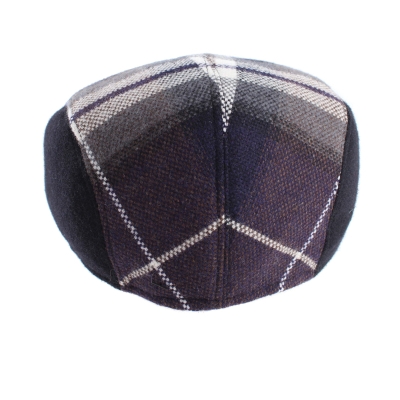 Мъжки зимен каскет HatYou CP3860, Черен/Лилаво каре