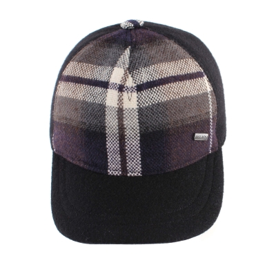 Зимна бейзболна шапка HatYou CP3861, Черен/Лилаво каре