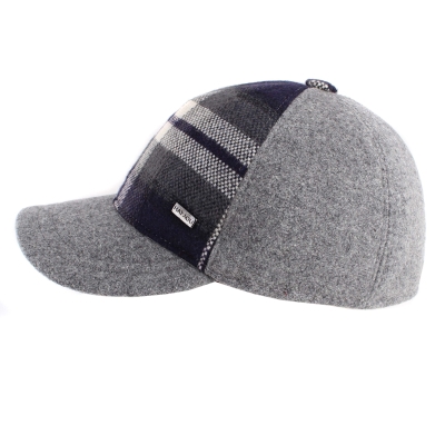 Зимна бейзболна шапка HatYou CP3861, Сив/Синьо каре