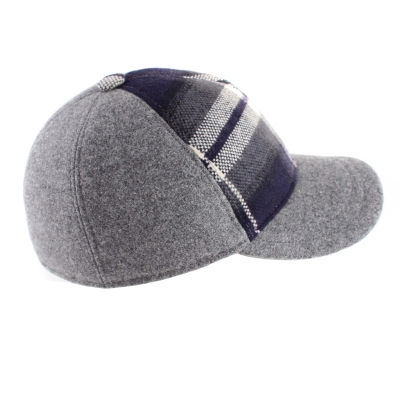Зимна бейзболна шапка HatYou CP3861, Сив/Синьо каре